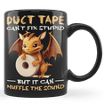 thumbnail image 2 of Lotusprinthandmade Duct Tape Can't Fix Dragon Black Ceramic Mug (11oz) (Made In US), 2 of 5