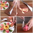 thumbnail image 4 of MIXCUT Fruit Carving Knife - DIY Platter Decoration, Stainless Steel Triangular Shape Carving Tools, DIY Fruit Vegetable Cutting Utility Knife Pumpkin Carving Kit Food Carving Mold for Home Kitchen, 4 of 8