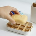 thumbnail image 3 of Walbest Bamboo Fiber Shower Soap Holder Draining Box Bathroom Soap Holder, 3 of 7