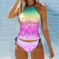 thumbnail image 2 of YDLCAFD Easter Women's Two Piece Fashion Print Swimsuit Tankini Swimsuit Set, 2 of 5