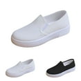 thumbnail image 2 of XIMIN Women Slip on Casual Loafers Sneaker Retro Traditional Breathable Lightweight Black White Casual Simple Softy Shoes for Running Walking Sport, 2 of 9