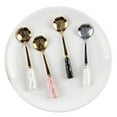 thumbnail image 3 of Wamans Stainless Steel Coffee Stirring Spoon with Ceramic Handle Golden Flower Spoon Clearance Items, 3 of 6