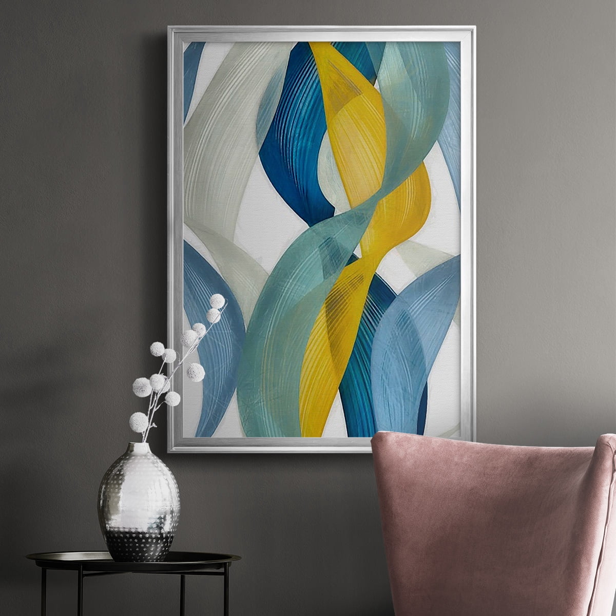 Horizontal Bands II Premium Framed Print, in Gold, Black, or Silver - Ready to Hang