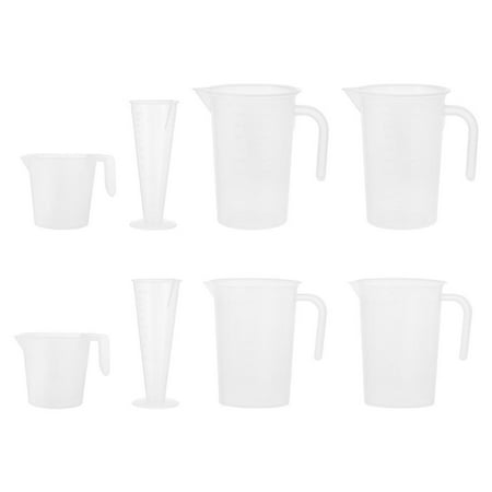 

NUOLUX 8pcs Plastic Measuring Jug Set 100ML 250ML 500ML 1000ML Baking Measure Cup