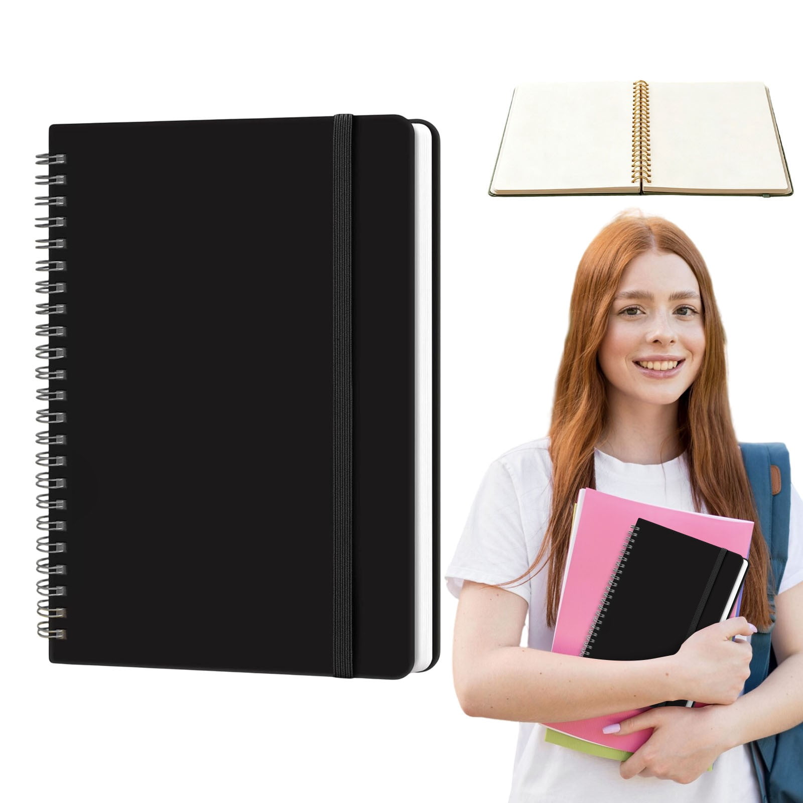VKLU Black Classic Blank Notebook, A5 Hardcover Sketch Journal, 140 Pages Premium Paper for Professional & Academic Use