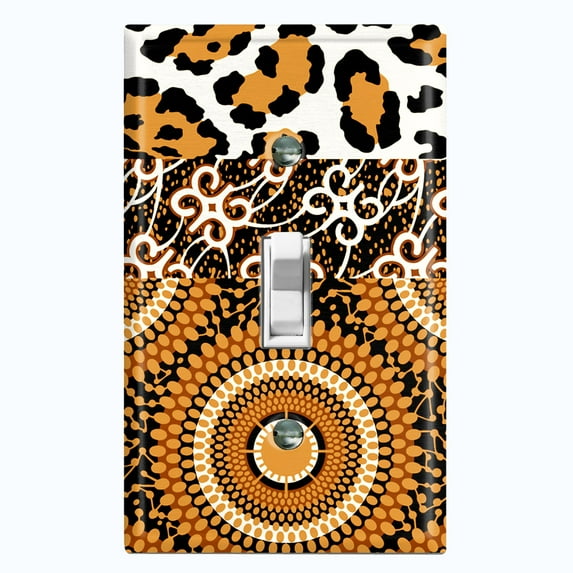Metal Light Switch Plate Cover Colorful Safari African Tribal Art Pattern SFR042