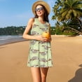 thumbnail image 3 of Fotbe Twig Sloth Vestido de Verano sin Mangas para Mujer – Vestido Midi Línea A, Estilo Camiseta Floral, Vestido Playero Casual y Fluido, 3 of 7