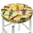 thumbnail image 3 of Daiia Ethnic African Stool Covers Round,Round Bar Stool Covers Waterproof Bar Chair Covers Washable Stool Cushion Slipcover for 12-14 Inch Chair-12 inch, 3 of 7