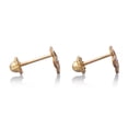 thumbnail image 4 of Aretes de oro 14k GIALLO Broquel Flor trompeda dorada con circonia, 4 of 5