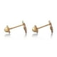 thumbnail image 4 of Aretes de oro 14k GIALLO Broquel Flor trompeda dorada con circonia, 4 of 5