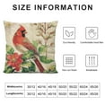 thumbnail image 5 of Awypu  Christmas Cardinal Throw Pillow Covers Red Birds Stand On Tree Branch with Berry/Red Flower Cushion Cover Farmhouse Christmas Pillowcases 18 x 18 Inch for Seasonal Decor, 5 of 5