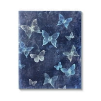 Stupell Industries Blue Abstract Butterflies Animals & Insects Painting Gallery Wrapped Canvas Print Wall Art