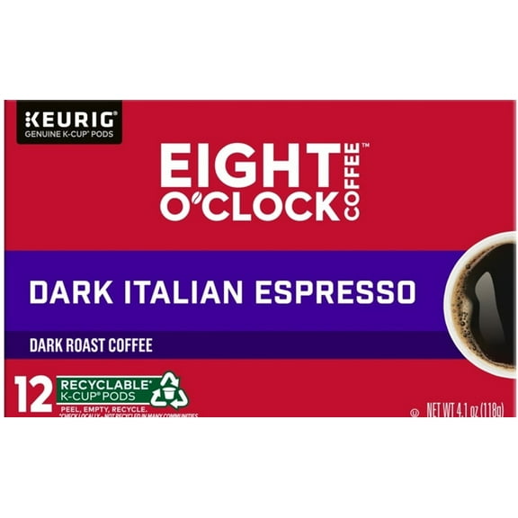 Eight O'Clock Dark Italian Roast Coffee, 12 Ct