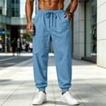 thumbnail image 2 of Nestiefly Men's Lightweight Fleece Baggy Sweatpants with Pockets Drawstring Joggers Workout Pants for Lounge,Gym,Running Sky Blue XL, 2 of 5