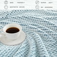 thumbnail image 5 of Exclusivo Mezcla Waffle Textured Soft Fleece Blanket, King Size Bed Blanket, Cozy Warm and Lightweight (Mixed Slate Blue, 90"x104"), 5 of 7