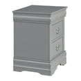 thumbnail image 5 of Modern Grey Solid Wood Nightstand with 2 Drawers, Sleek Bedside Table for Bedroom or Living Room, 5 of 9