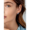 thumbnail image 2 of Pendientes de aro de plata de ley con piedras natales Silvora para mujer. Diamantes creados. Delicada joya de regalo para cumpleaños o Navidad, 2 of 8