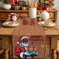 thumbnail image 4 of Red Santa Christmas Cotton Linen Table Runner for Dining Kitchen, Gifts Xmas Snowflake Winter Wedding Outdoor Party Tablerunners Decoration, Dresser Scarf Coffee Tablecloth Runners 18x72 Inches, 4 of 9