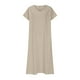 thumbnail image 4 of Traje de Falda Larga Para Mujer, Cuello En V, Vestido Informal de Lino, Atuendo de Primavera y Verano Con Sandalias, 4 of 4
