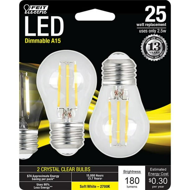 voor de hand liggend T Microbe Feit Electric 3597291 3 watt 25 watt Equivalence A15 200 Lumen A-Line LED Bulb, Soft White - Pack of 2 - Walmart.com voor de hand liggend T Microbe Feit Electric 3597291 3 watt 25 watt Equivalence A15 200 Lumen A-Line LED Bulb, Soft White - Pack of 2 - Walmart.com