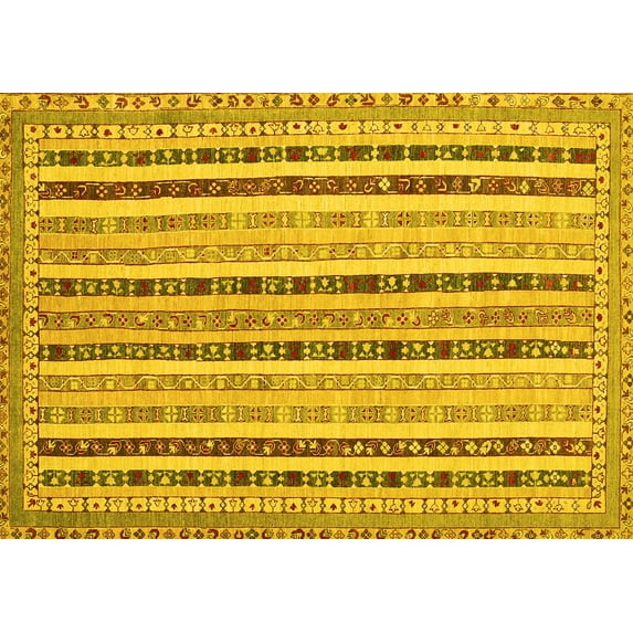 Ahgly Company Indoor Rectangle Southwestern Yellow Country Area Rugs, 6' x 9'