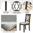 thumbnail image 6 of EUROCO 5-Piece Dining Table Set for 4,Kitchen Extendable Dining Table with Drop Leaf and 4 Dining Upholstered Chairs,Space-Saving Dinette Table Set for Dining Room,Living Room,Brown, 6 of 9