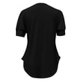 thumbnail image 4 of Xijirk Women's V-Neck Short Sleeve Blouse Puffed Sleeve T-Shirt with Button Casual Top for Everyday Wear,L, 4 of 7