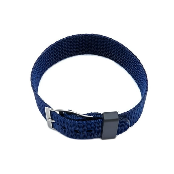 Nylon One Piece Slip Thru 12mm Blue Watch Strap