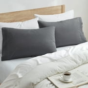 Nestl Pillow Cases, 1800 Series Luxury Soft Microfiber Queen/Standard Pillow Cases Set of 2 (20x30), Breathable & Easy Care Pillow Covers, Charcoal Grey