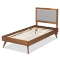 thumbnail image 3 of Bowery Hill Light Grey and Brown Finished Wood Twin Size Platform Bed, 3 of 9