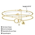 thumbnail image 2 of TINGN Heart Initial Anklet Bracelet for Women 14K Gold Plated Two Interlocking Infinity Circles Anklet, 2 of 5