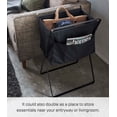 thumbnail image 3 of Yamazaki Home Elevated Laundry Hamper, Black, Steel, 9.8 gallons, 35 liters, Supports 11 pounds, Collapsible, Handles, No Assembly, 3 of 7