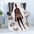 thumbnail image 4 of Anatomy Soft Flannel Fleece Throw Blanket, Human Body with Internal Organs Sketch Health Biology Man Physiology, Cozy Plush for Indoor and Outdoor Use, 70" x 90", Dark Brown White, by Ambesonne, 4 of 5