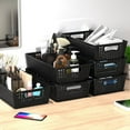 thumbnail image 5 of Stackable Plastic Woven Basket Organizer, 6 Pack, 14.5" x 8.5" x 3.5", Black, 5 of 7