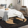 thumbnail image 4 of Black Cat Rugs Room Decor - 4x6 Rug - Black Cat Rug - Celestial Constellation Area Rug - Witch Zodiac Rugs - Star Black Kitten Carpet, 4 of 7