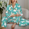 thumbnail image 6 of Fuzoiu Cartoon Llamas Print Women's Long-Sleeved Pajama,Lounge Button Down Nightwear,Womens Notch Collar Pajama Set-XX-Large, 6 of 7