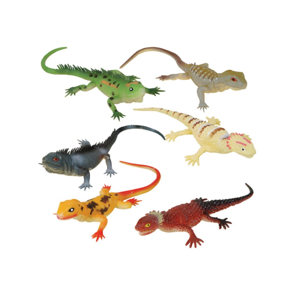 Lot 6 PVC Soft Plastic Reptile Lizard Decoration Set