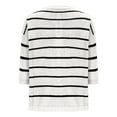 thumbnail image 5 of successthop Striped Sweaters for Women Short Sleeve Plus Size Knit Outwear Crewneck Pullover Tops Color Block Clothes, 5 of 6