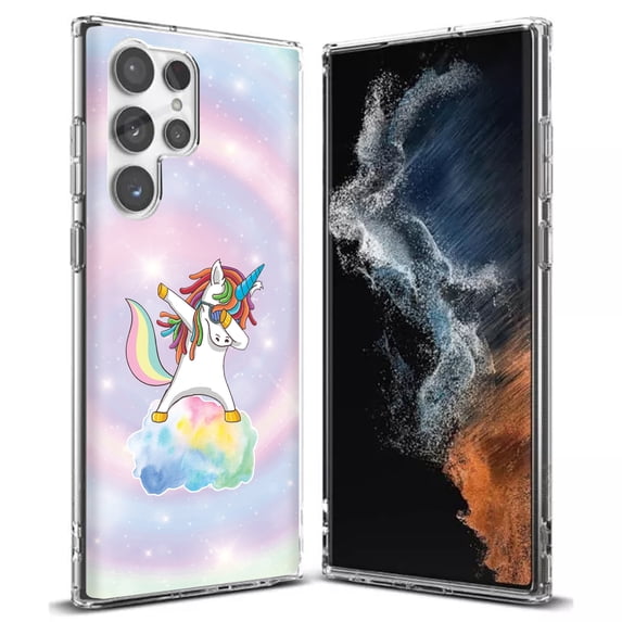 TalkingCase Slim Phone Case Compatible for Samsung Galaxy S22 Ultra 5G, Unicorn Dabbing Print, Thin Light, Flexible, Soft, USA