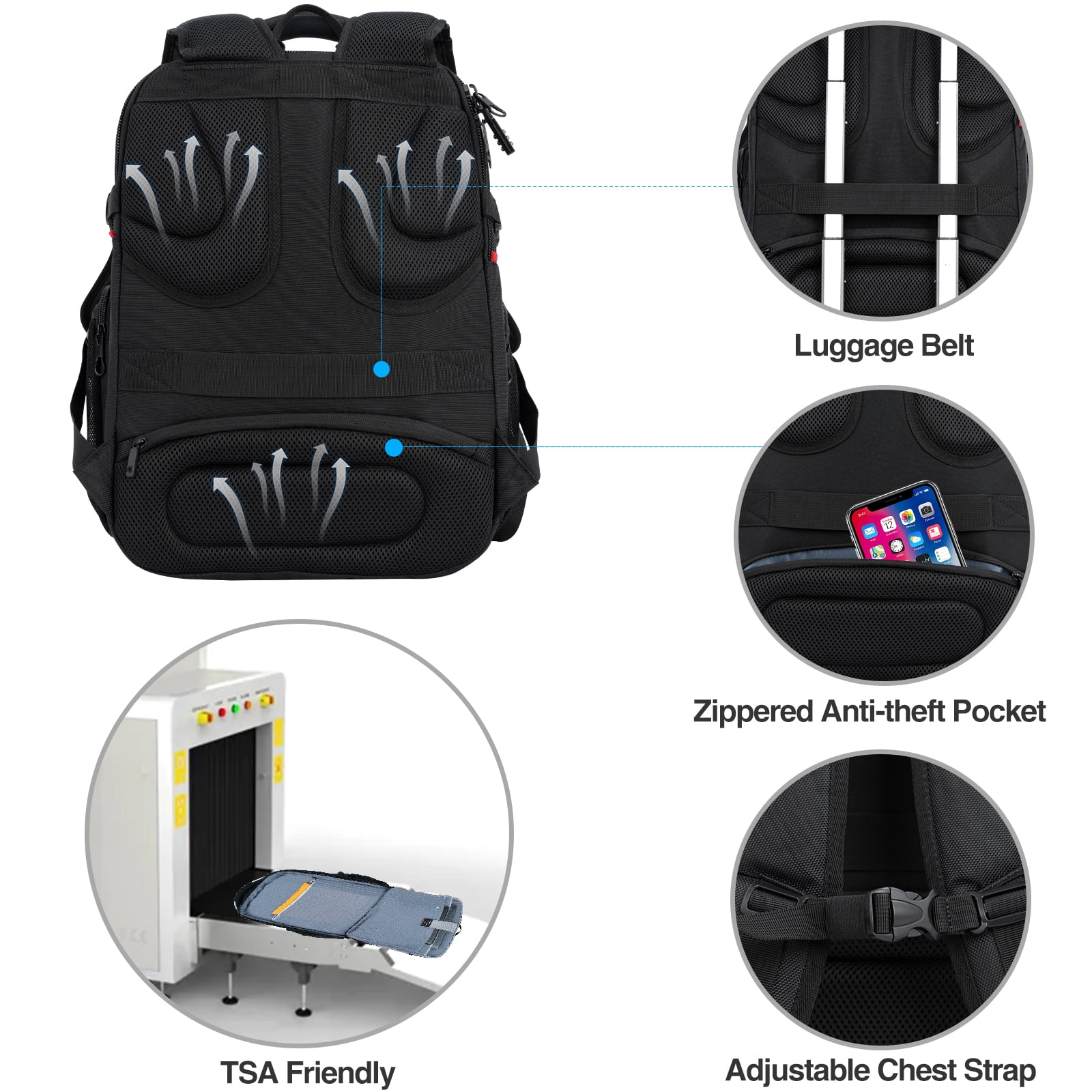 KROSER Durable Fabric 17.3-Inch Laptop Backpack