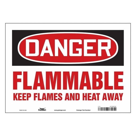 Condor Safety Sign,10 inx14 in,Vinyl 478G45