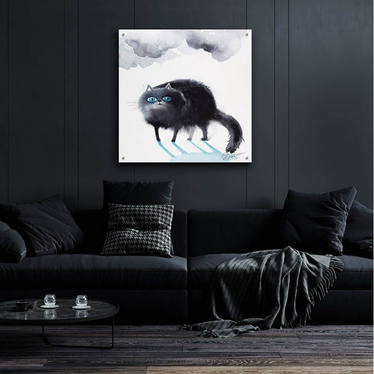 Epic Art 'Black Cat 3' by Oxana Zaika Acrylic Glass Wall Art, 36