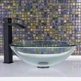 thumbnail image 6 of VIGO Glass Round Vessel Bathroom Sink in Iridescent with Duris Faucet and Pop-Up Drain in Matte Black, 6 of 7
