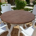 thumbnail image 7 of decorUhome Waterproof Vinyl Fitted Table Cloth For 57"-68" Round Tablecloth, Wipeable Elastic Table Cover , Oak, Indoor or Outdoor, 7 of 7
