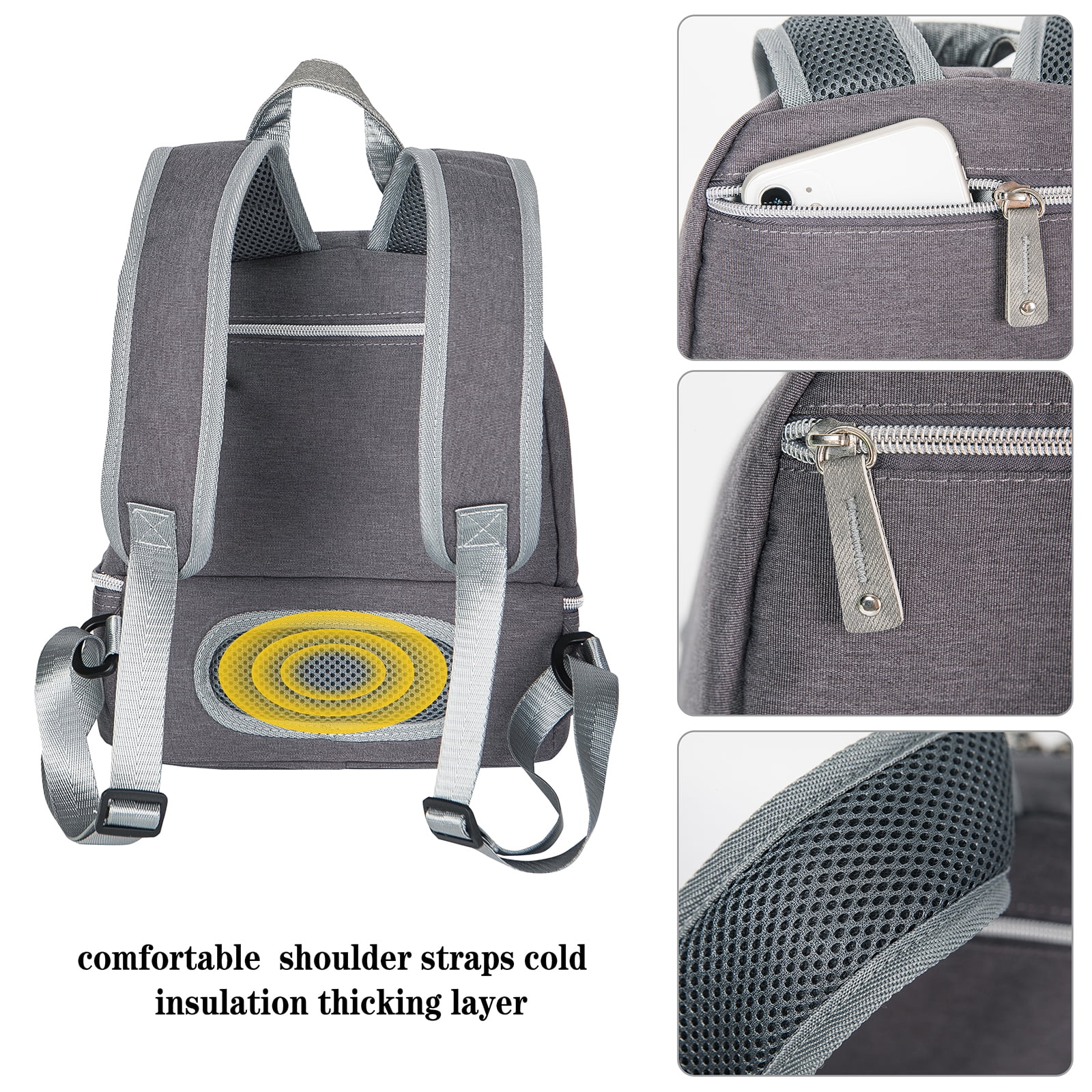 Breast Pump Bag Backpack - Cooler and Moistureproof Bag Double Layer for Mother Baby Bottle Breast Milk Pump Outdoor Working Backpack