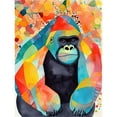 thumbnail image 1 of Colourful Gorilla Folk Art Watercolour Painting Unframed Wall Art Print Poster Home Decor Premium, 1 of 4