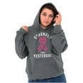 thumbnail image 4 of Stronger Than Yesterday Breast Cancer Hoodie Sweatshirt Women Brisco Brands X, 4 of 6