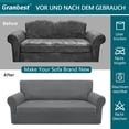 thumbnail image 3 of Stretch 2 Seater Sofa Cover, Soft Microfiber Couch Cover, Non-Slip Sofa Cover, Spandex Couch Cover, Furniture Protection for Dogs, Pets (2 Seater, Beige), 3 of 5