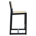 thumbnail image 6 of SAFAVIEH Seika Square Mid Back Counter Stool, Black/Natural, 6 of 14