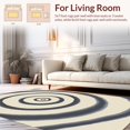 thumbnail image 2 of ODIKA 6' x 9' Machine Washable Non-Slip Area Rug, Abstract Concentric-Circles High Traffic Rug, Ivory, 493498, 2 of 7